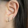 New Trendy CZ Zircon Cross Huggie Hoop Earrings for Women Mini Tiny Circle Hoops Cartilage Ear Buckle Piercing Zircon