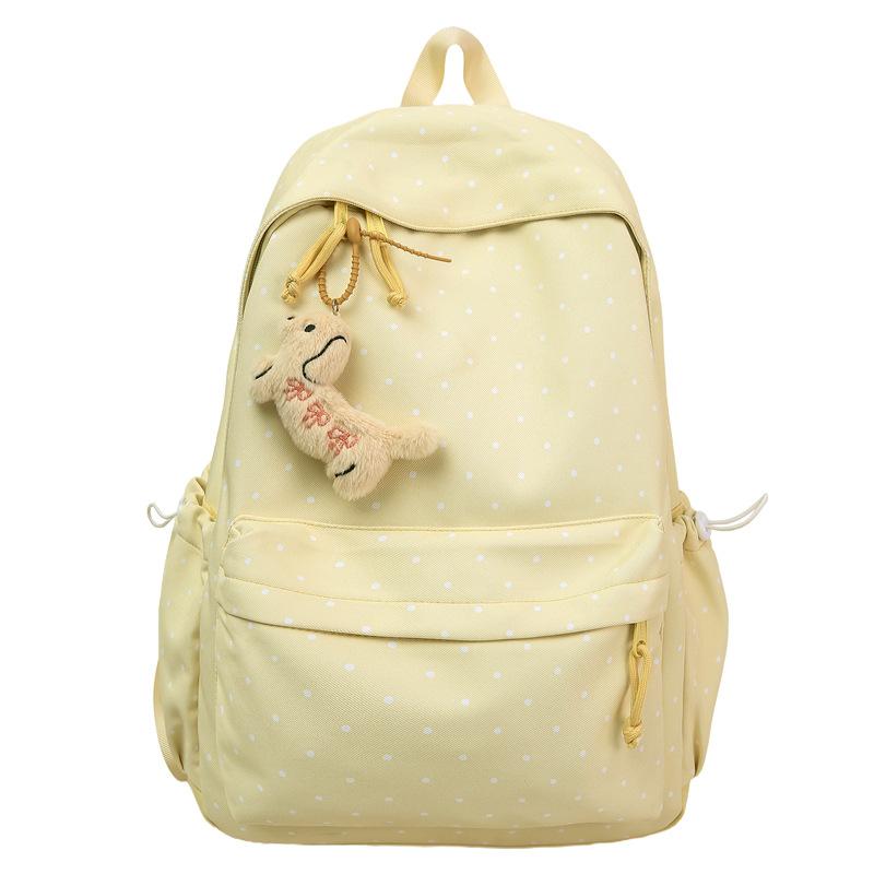Schoolbag Classic Polka Dot Printed Backpack Simple Casual Middle School School Bag Large Capacity Commuter Travel Bag