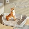 Large Anti-Splash Plastic Pet Toilet with Fence, Semi-Enclosed Design for Pets