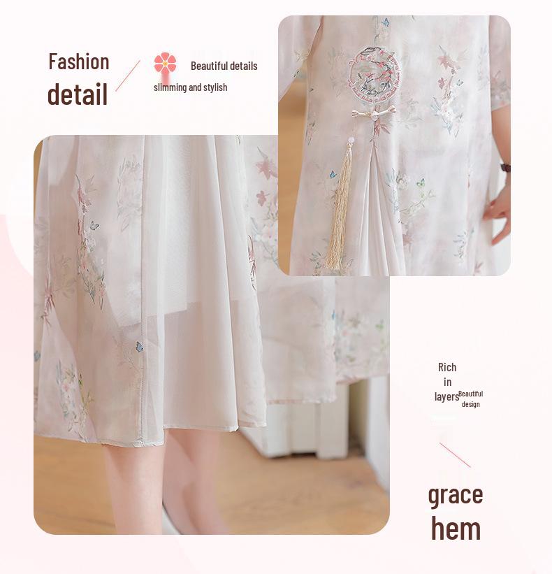 Women's Modern Qipao Dress - Summer Retro Style with Age-Reducing Elegance