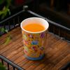 A Handless Ceramic Tea Cups Bar Mugs Floral Pattern Ceramic Tiki Painted Cocktail Cups Personalized Chinese-style Ceramic Cups