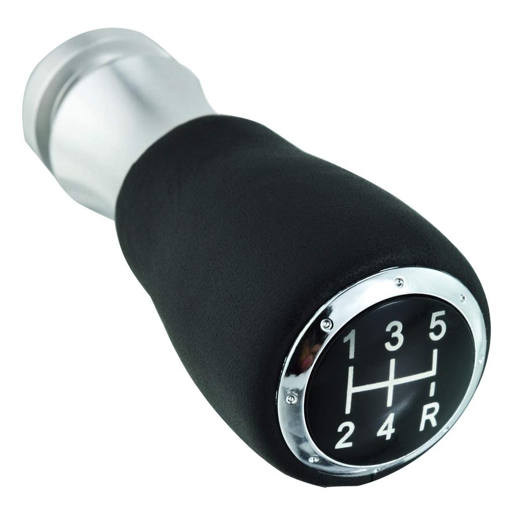 Lunsom Leather Shift Knob for Manual Transmission Vehicles 5-Speed (Black Stitching)