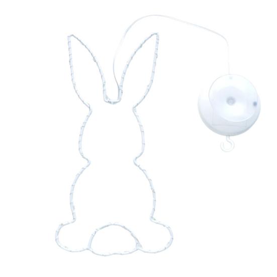 2 Pcs Easter Window Light Battery Operated LED Bunny Silhouette Lights Suction Hanging Fairy String Light for Indoor Outdoor Decor