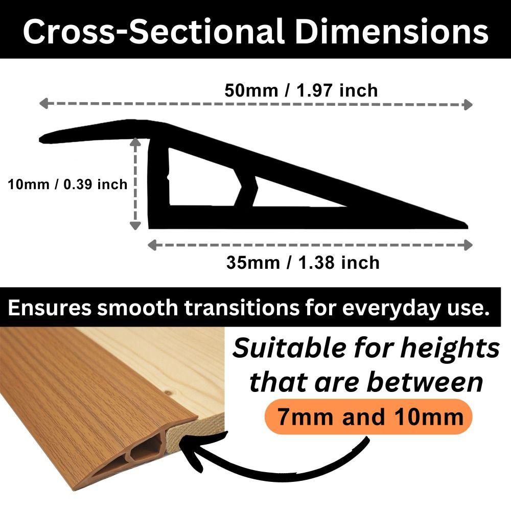 Carpet To Tile Floor Transition Strip Self Adhesive PVC Threshold Ramp Wear-resistant Cuttable Flat Button Strip Household