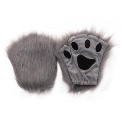 Polyester Halloween Gloves Half Finger Cat Paw Mittens Bear Paw Gloves  Cosplay
