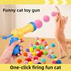 Cat Toys Hairball Pom-pom Firing Gun Stuffy Toys High Elastic Hairball Bite-resistant Tease Cat Stick Pet Ball Pet Products