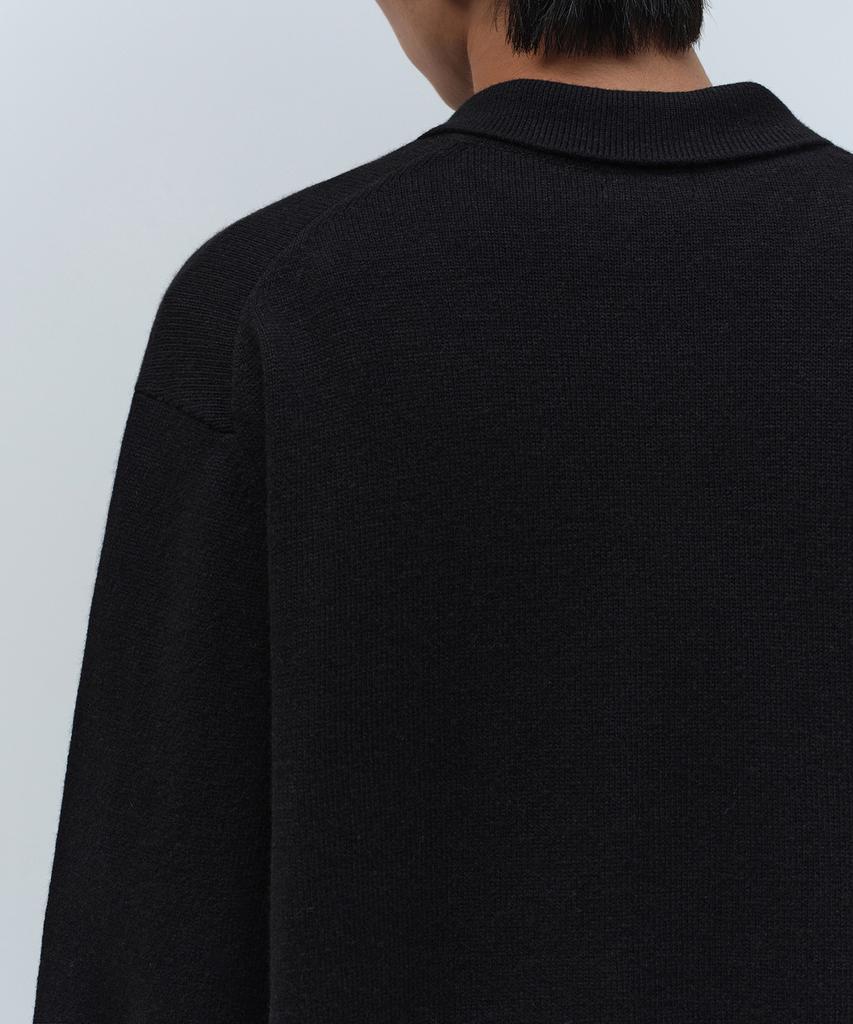 MUSINSA STANDARD [Victoria Wool] Minimal Collared Knit [Black]