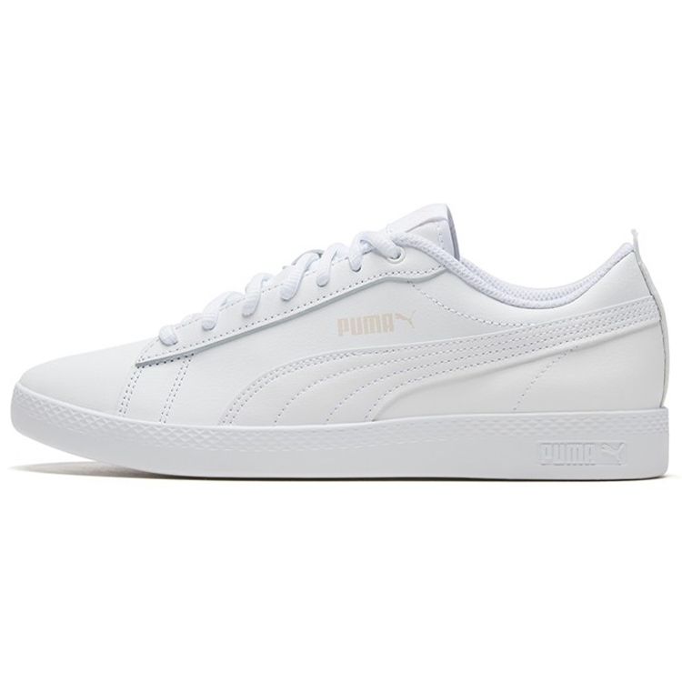 Puma Smash V2 Slip Resistant Lightweight Low Top Sneakers Women Sneakers White 365208-19
