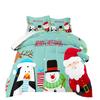 Quilt Fat Quilt 3d Digital Printing Christmas Feather Silk Cotton Quilt Cover Three-piece Set