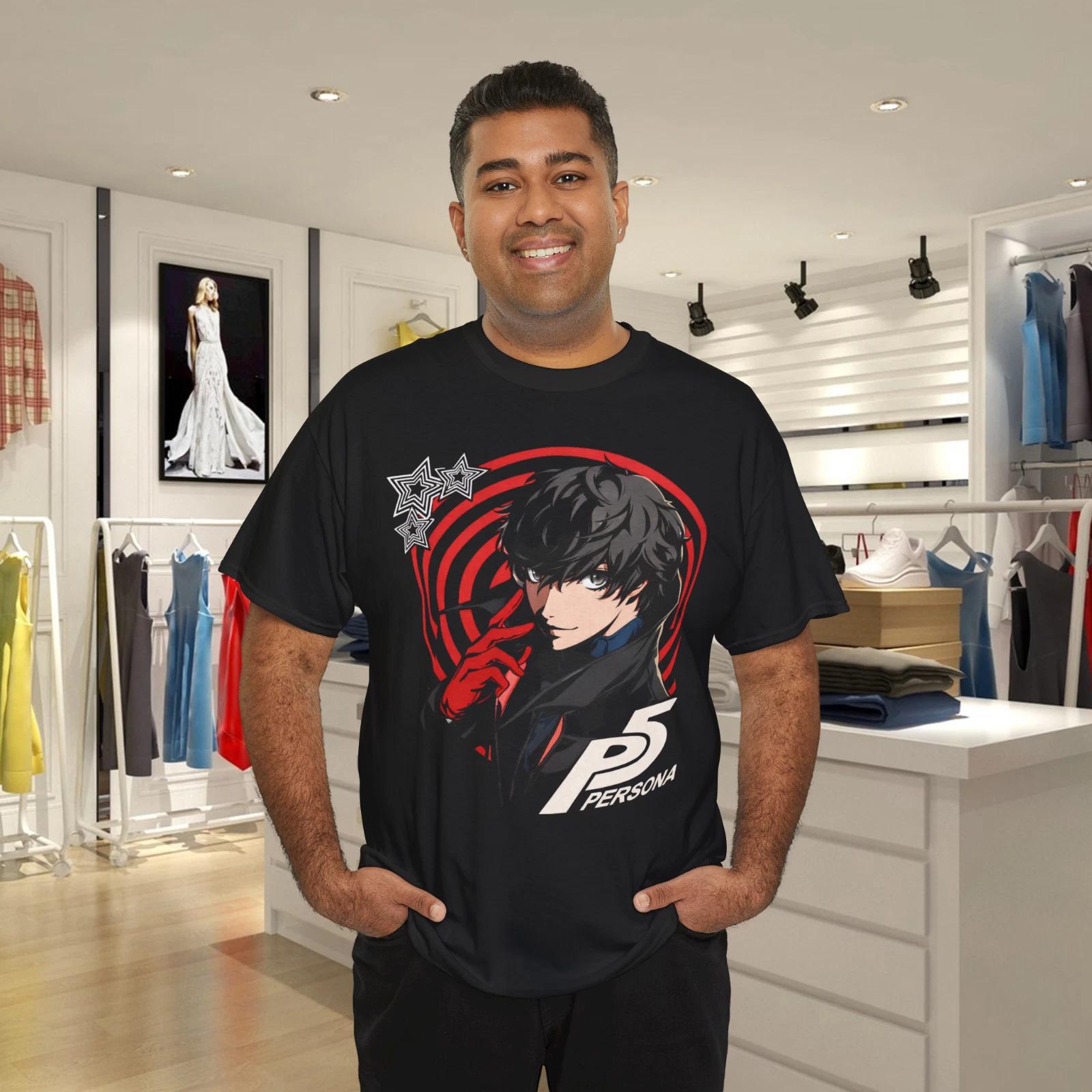 Persona 5 Protagonist Black Graphic T- Shirt 4XL