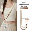 New Four-in-one Wide Flat Belt Mobile Phone Lanyard Crossbody Long Neck Rope High-end Strap Sling Anti-lost Lanyard