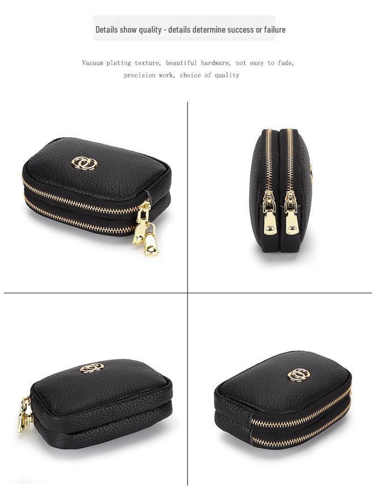 Damen Mini Clutch Geldbörse aus echtem Leder - Koreanischer Stil Mode Tasche für Lippenstift und kleine Gegenstände