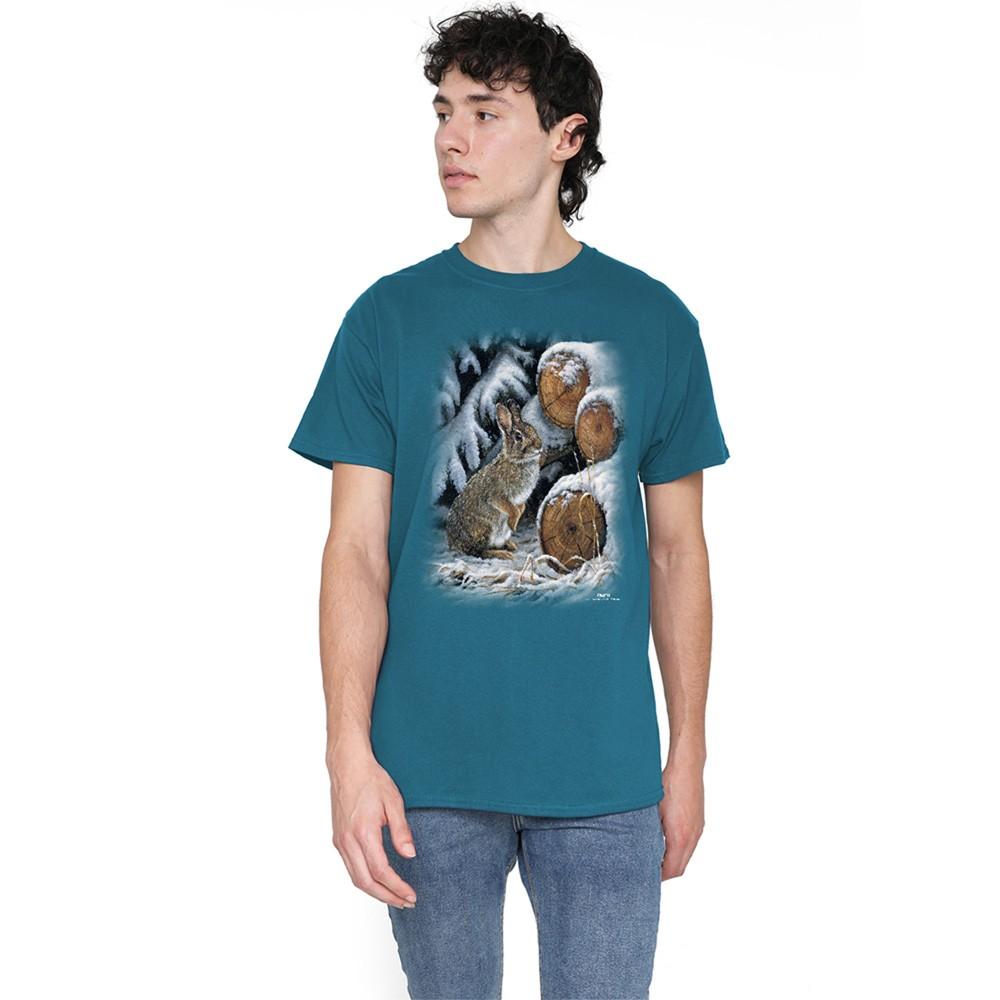 Wildlife Wood Pile Rabbit T-Shirt S-3XL Slate L