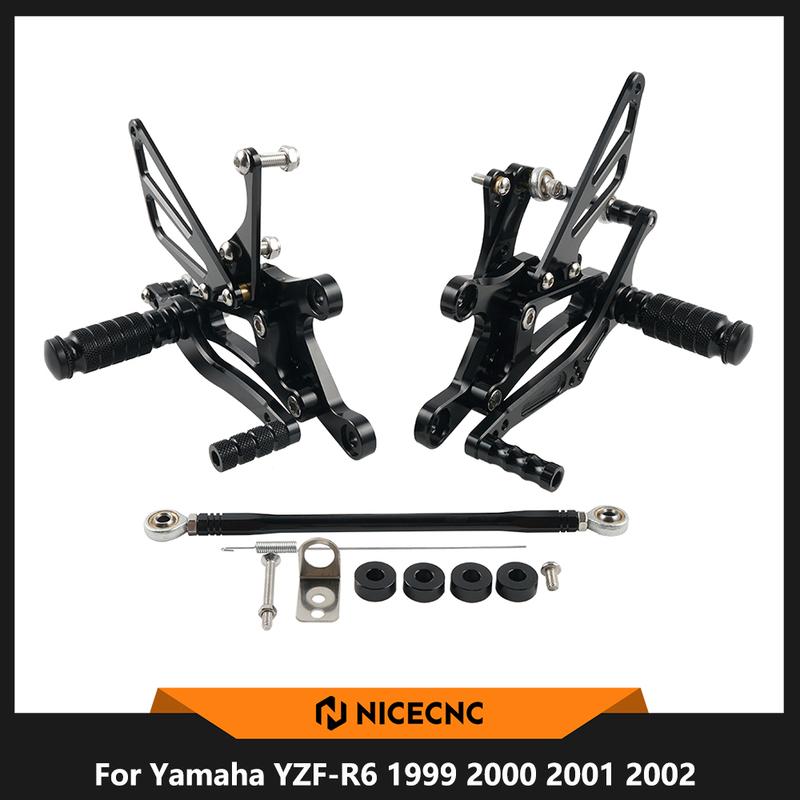 Adjustable Rearsets Footrest Footpeg For Yamaha YZF-R6 R6 YZF R6 1999-2002 2000 2001 Shift Rod Motorcycle Accessories