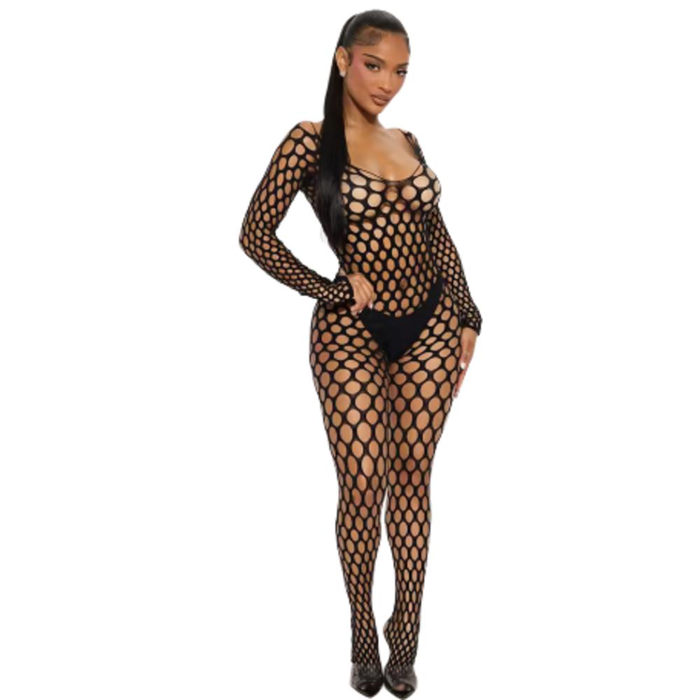 Mesh Erotic Lingerie Bodystocking One Pieces Bodysuit Women Crotchless Underwear Catsuit Sleepwear Sexy Adult Female