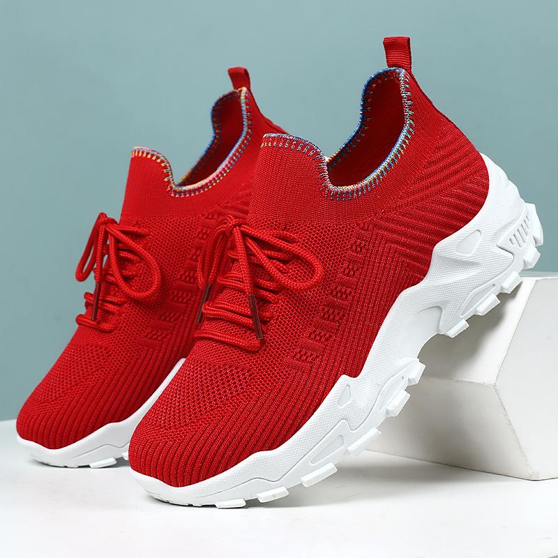 New Thick Bottom Non-slip Shock-absorbing Women's Height Increasing Shoes - Breathable Mesh Trend Sports Leisure Lightweight Comfortable Walking Shoes
