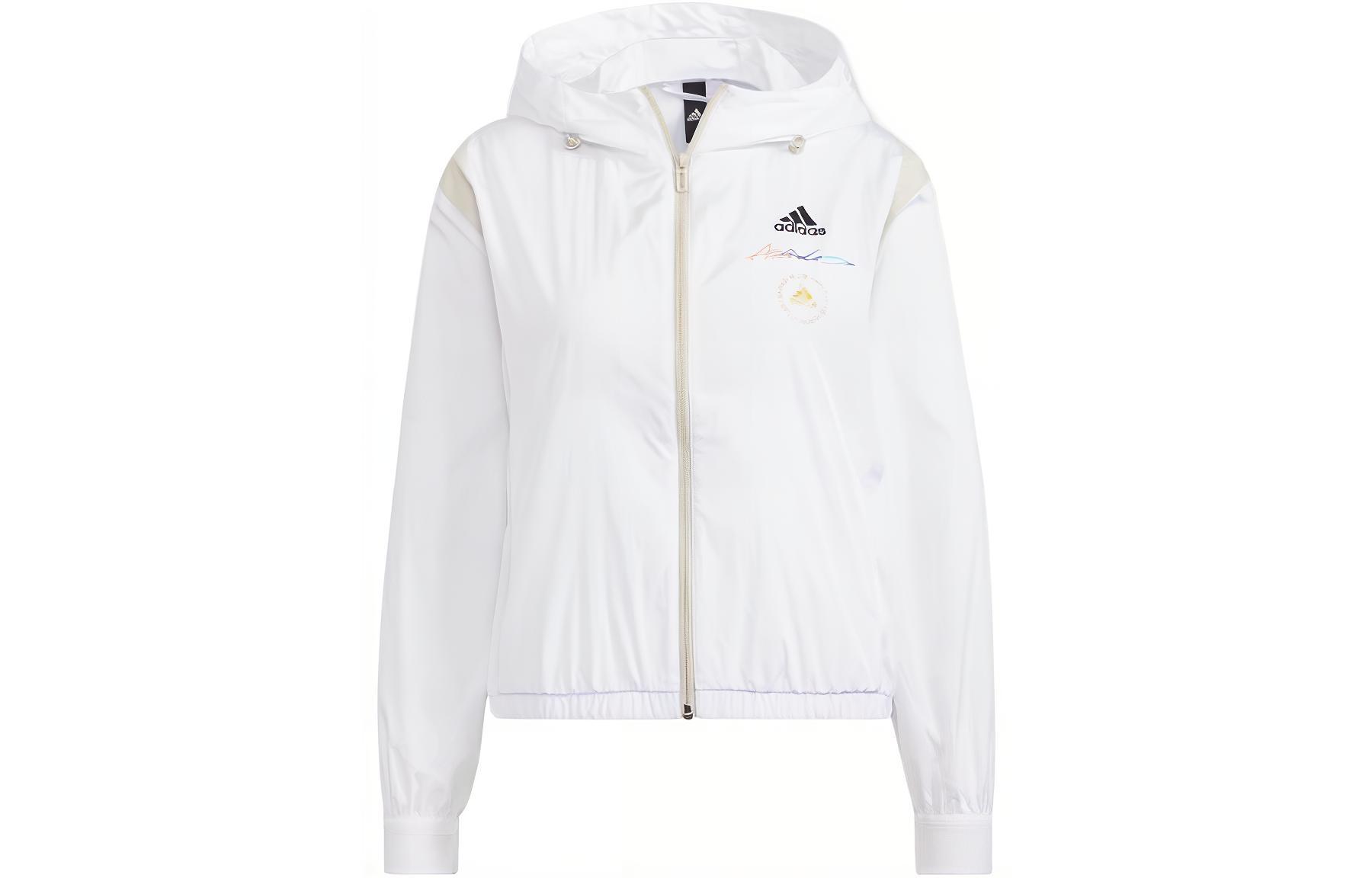 adidas Women s UST Windbreaker Woven Hooded Jacket White HE9959 XS