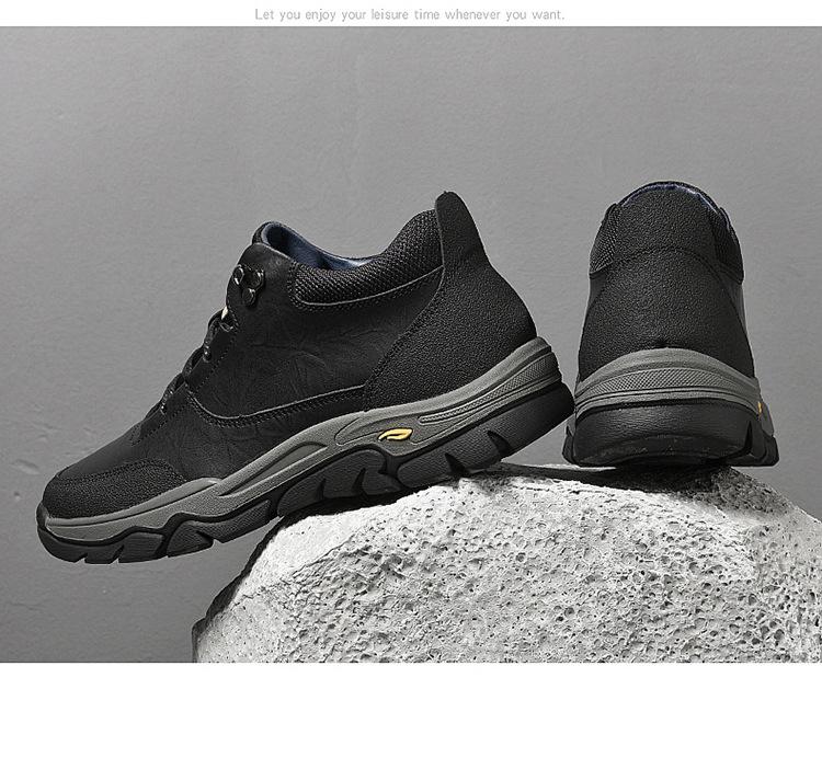 Men's Genuine Leather Large Size Outdoor Work Shoes, Non-Slip Wear-Resistant Thick Sole with Velvet Lining (Sizes 46-50).