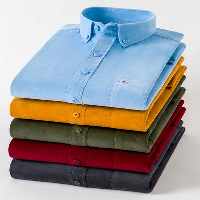 7XL 6XL Βαμβακερό Κορδονέ Πουκάμισο Ανδρικό Μακρυμάνικο Καθημερινό Κανονική Γραμμή Απαλό Άνετο Τσέπη Επίσημα Πουκάμισα Για Άνδρα Μπλούζα Ρούχα