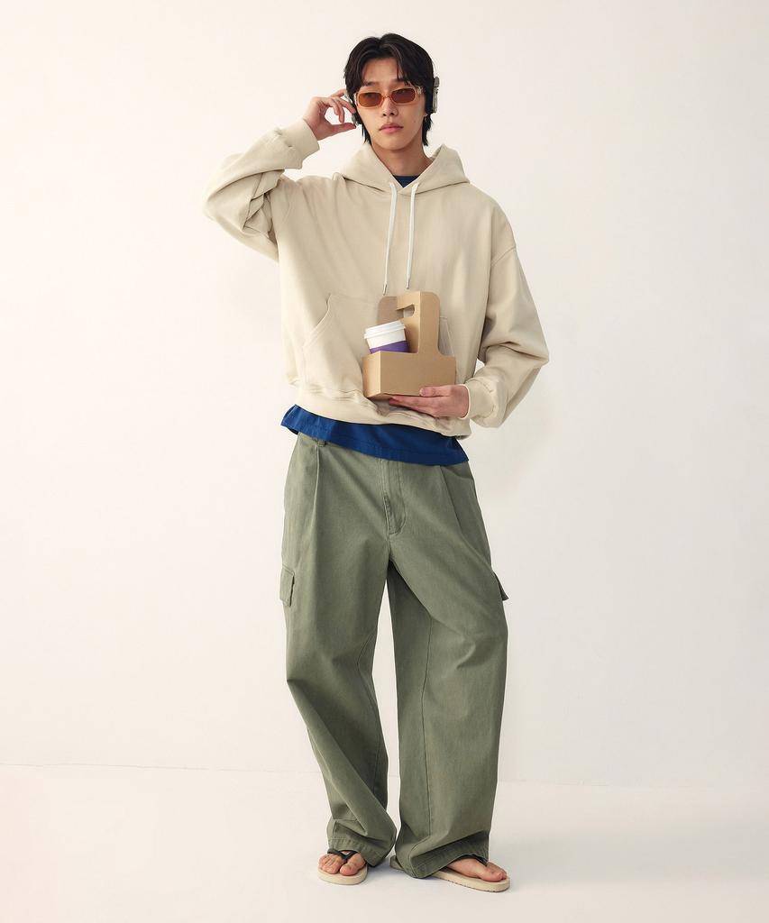 STUDIO TOMBOY [Men] Single-Pleat Cotton Cargo Pants_Light Khaki 9156131113