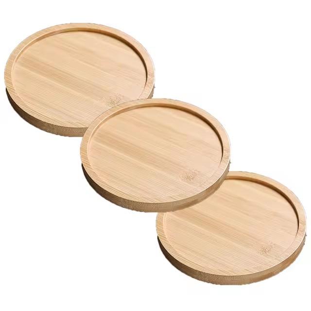Round Square Wooden Slice Cup Mat Coaster Tea Coffee Mug Drinks Holder For DIY Tableware Decor Durable Kitchen Home Coaster