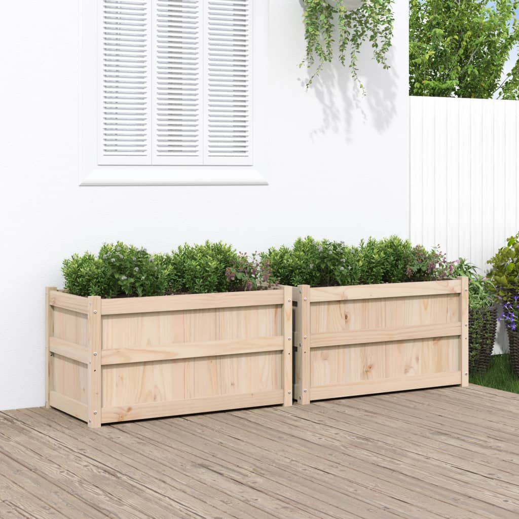 Vidaxl Garden Pots, 2 Pcs, Solid Pine Wood
