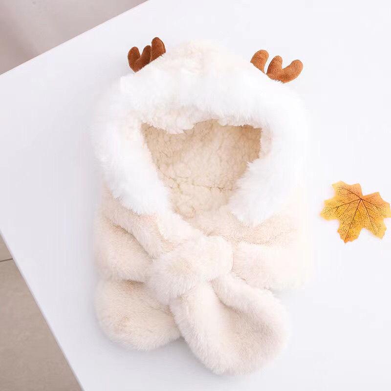

Children s Winter Hat & Scarf Set with Deer Antlers - Warm, Thick, Windproof Ear Protection