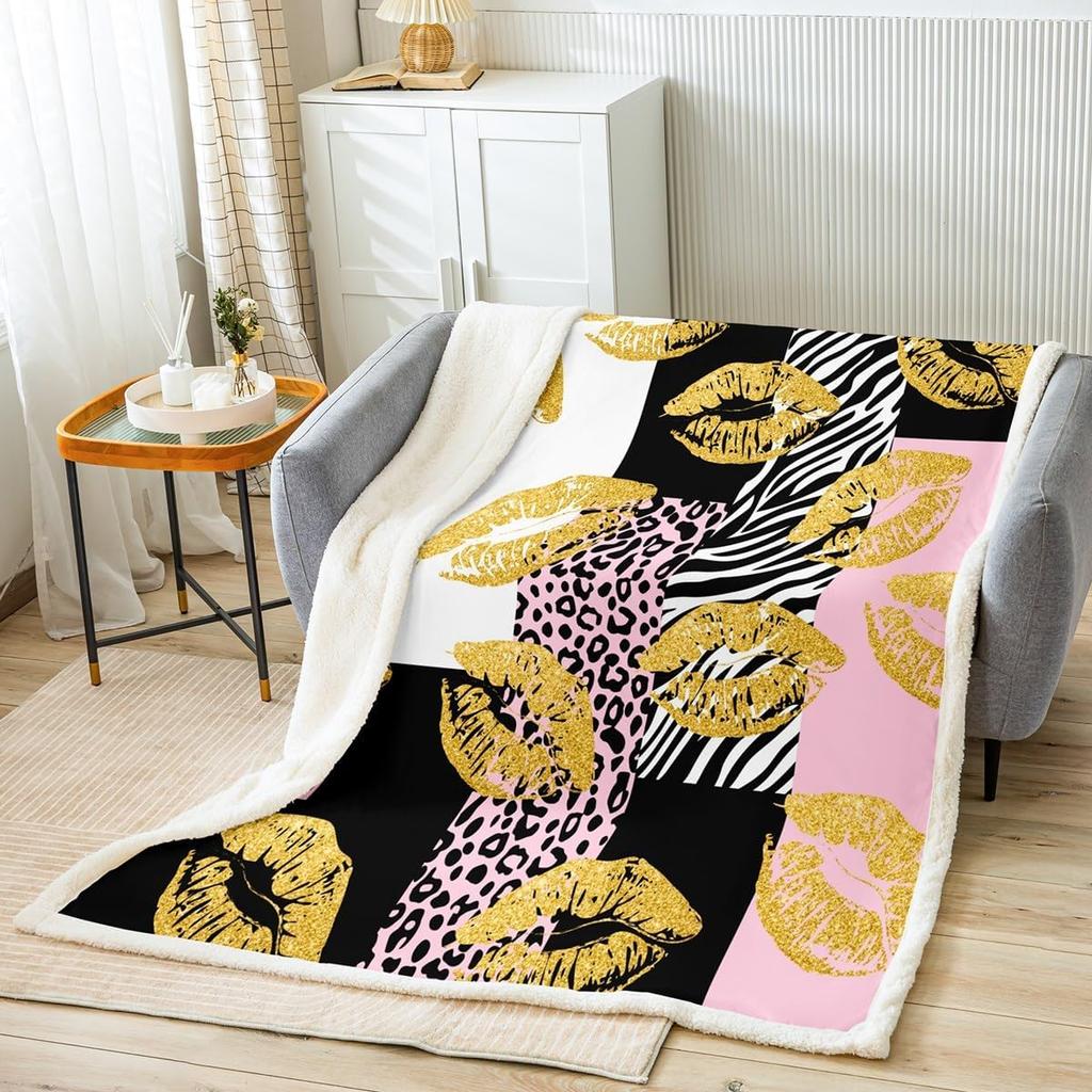 Red leopard zebra print blanket bold animal pattern soft throw modern home decor stylish bedroom bedding fashion design textile