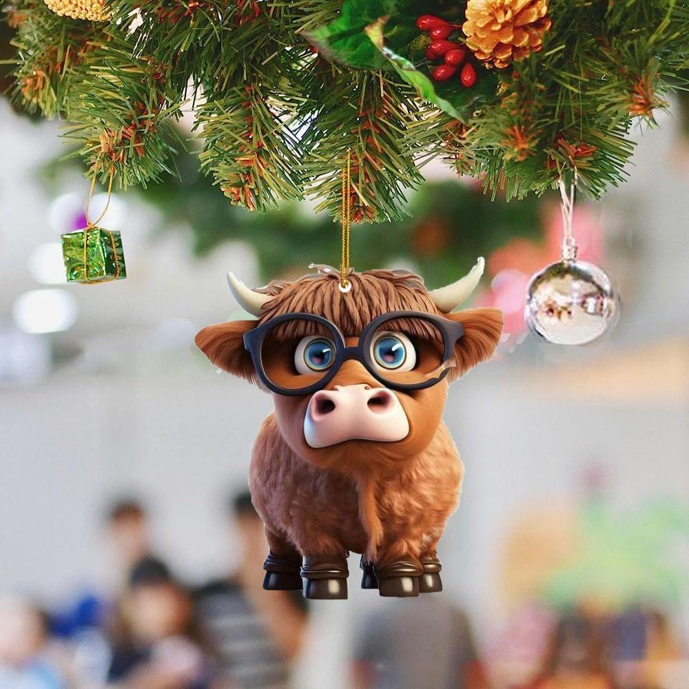 

Акриловая подвеска в форме коровы, мультяшная подвеска с зеркалом заднего вида в форме коровы, домашний декор, подвесное украшение для автомобиля, дом