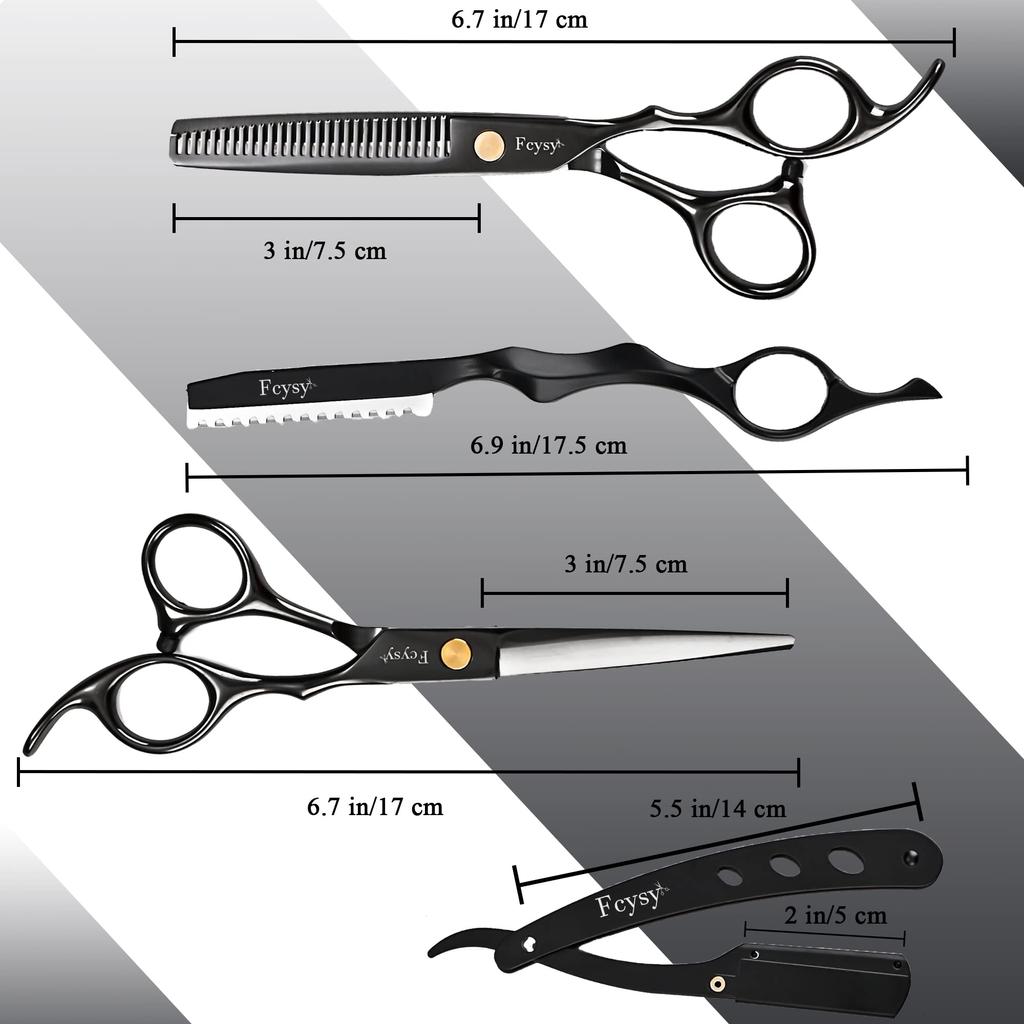 Hair Cutting Scissors Thinning Hair Scissors Fcysy Professional Barber Scissors Hair Scissor Black Hair Cutting Scissors Blending Scissors Straight