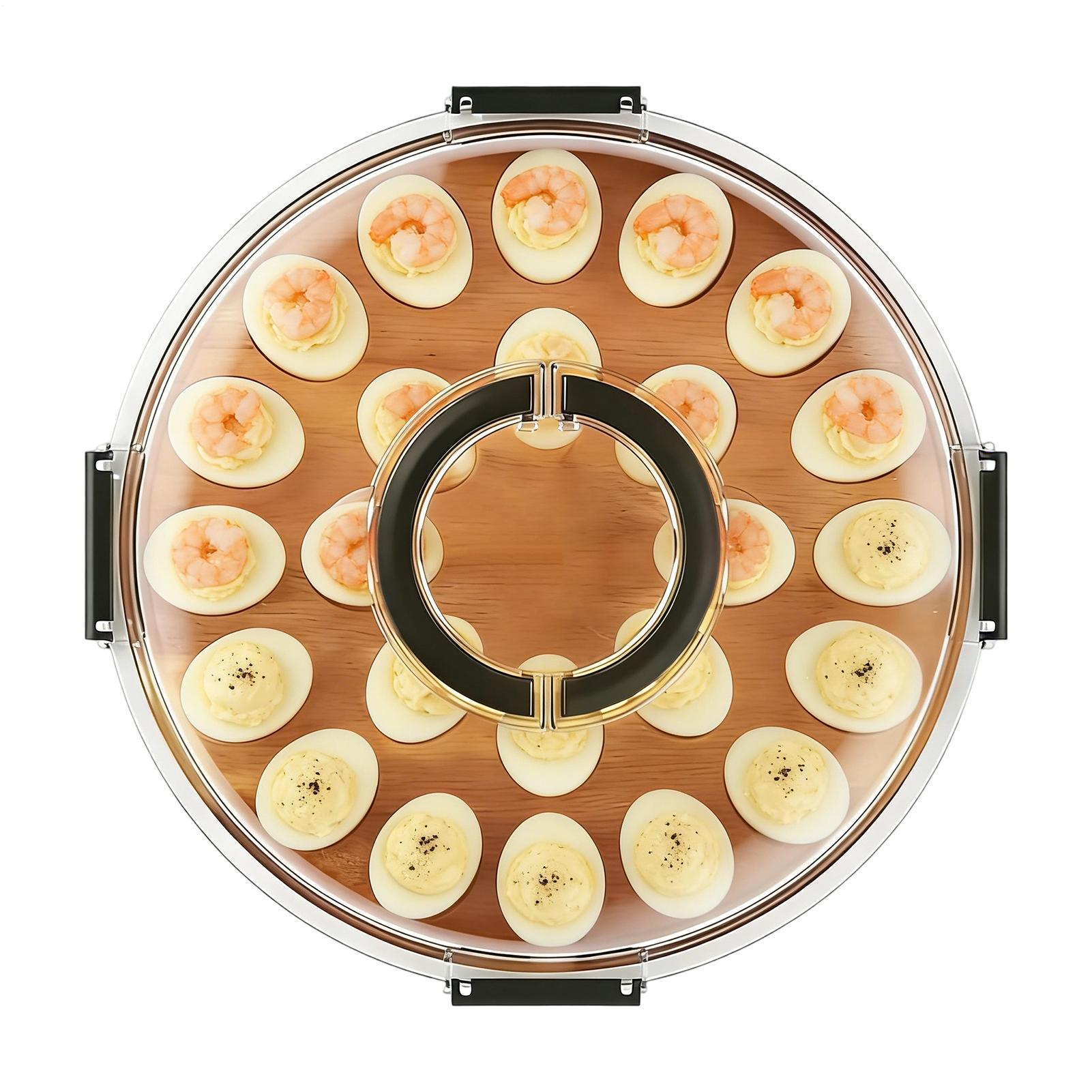 Деревянный поднос для яиц-пашот с крышкой 24 ячейки блюдо для фаршированных яиц для вечеринки домашней кухни буфета закусок столешницы стола Пасхи CN 8200₽