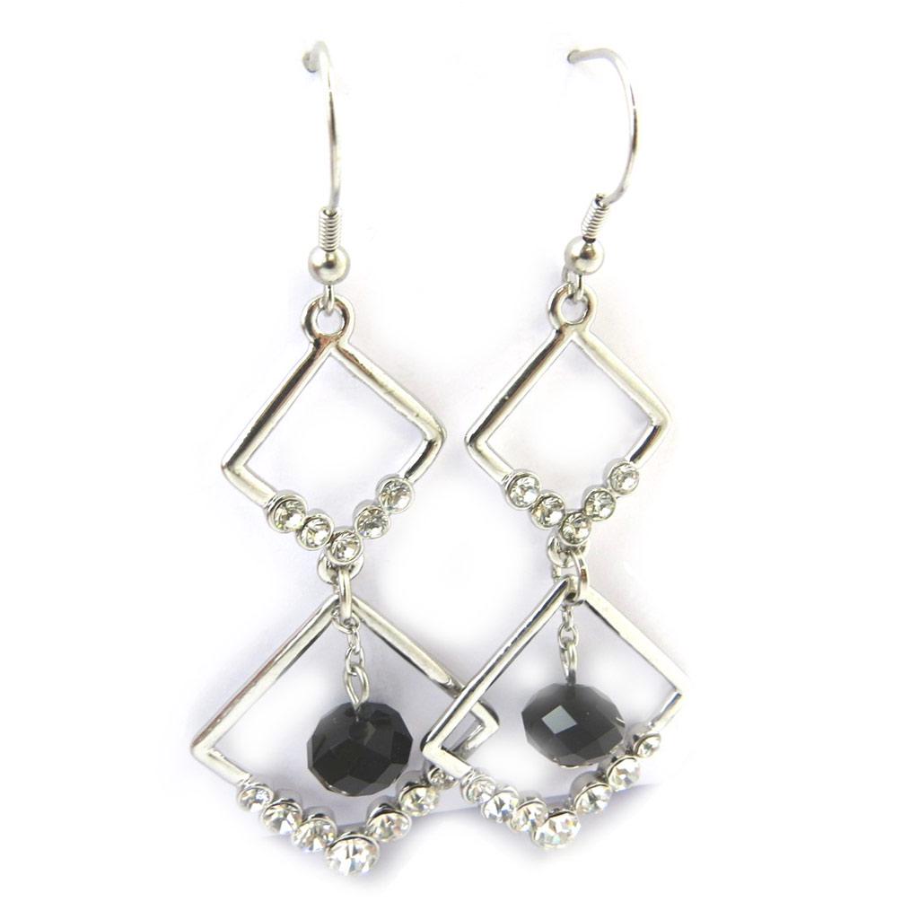 Les Trésors De Lily [N3157] - 'Sissi' Black and White Designer Earrings