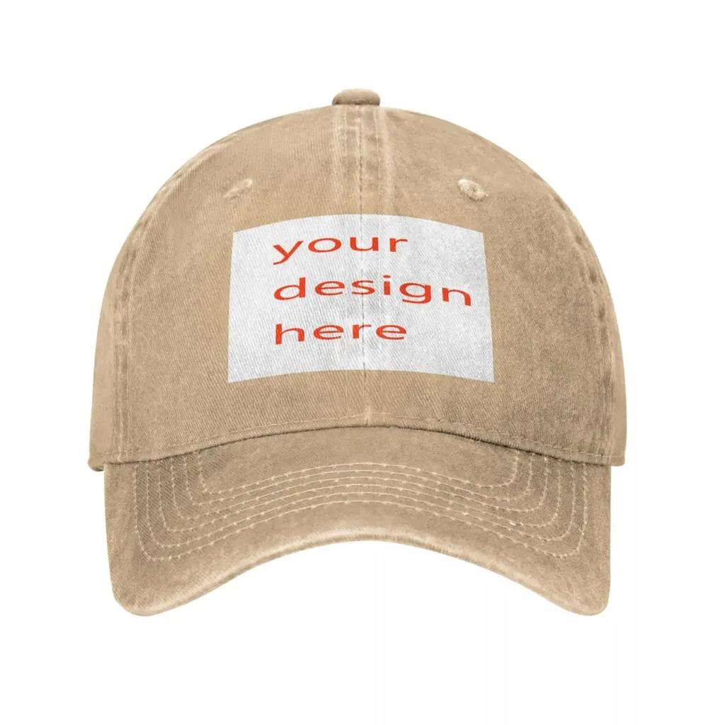 Customized Your OWN Design Baseball Caps Fashion Distressed Washed DIY Photo or Logo Picture Men Women Outdoor Golf Caps Hat
