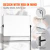 Rolling Whiteboard, 48x32 Inch Double-Sided Magnetic Mobile Whiteboard, 360° Reversible Adjustable Height Dry Erase Board with Wheels & Movable Tray