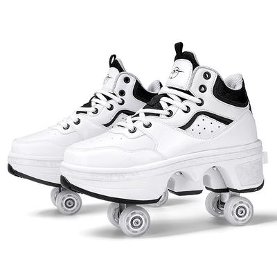 Runaway Shoes Four-wheel Runaway Roller Skates Adults Can Walk and Skate Skates Elementary School Students Pulley Shoes