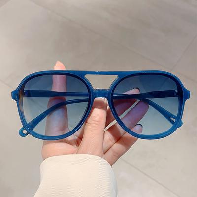 Ochelari de soare de pilot de designer de marcă de lux vintage pentru femei și bărbați Ochelari de soare Tendință Punk Ramă Mare Populară Punte Dublă