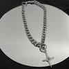 Unisex Choker Hiphop Punk Handsome Cross Pendant Clavicle Chain Korean Style Necklace Man Necklace