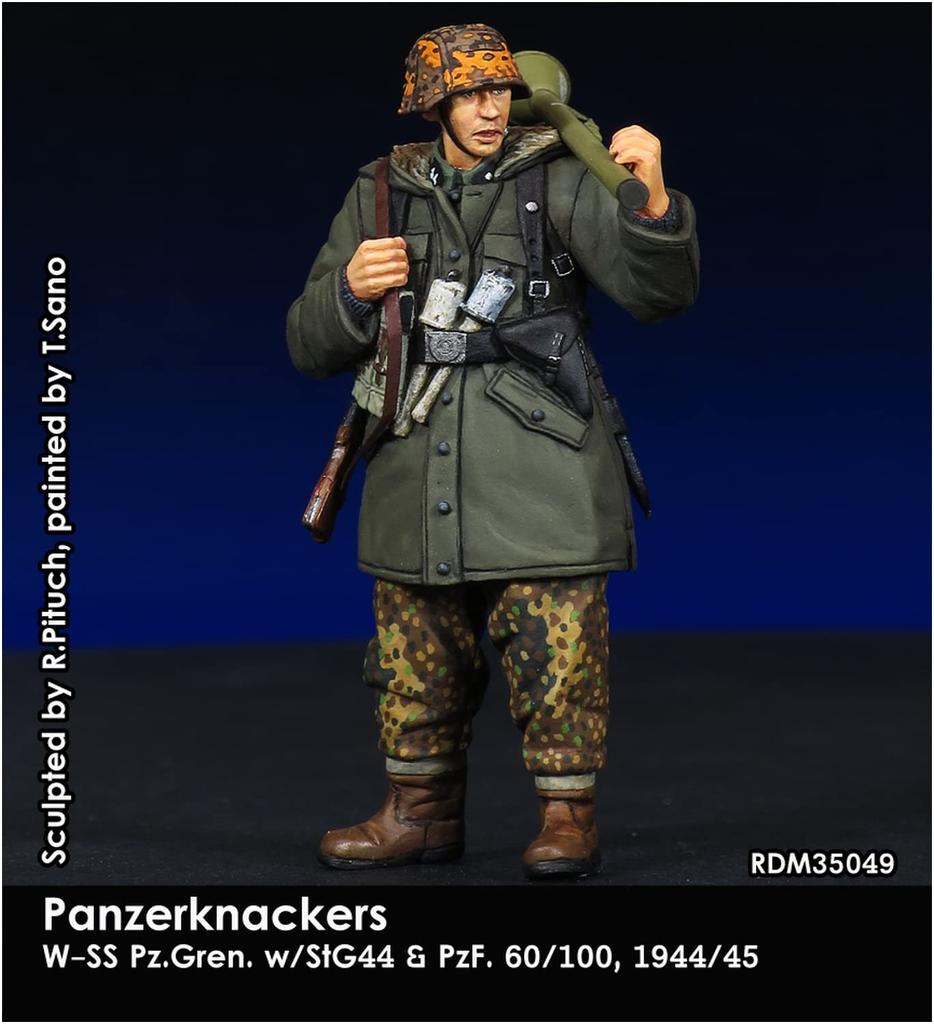 Rad Miniature WWII German Waffen SS Grenadier StG44 Assault Rifle Panzerfaust Resin Kit RDM35049 1/35 & 60/100 1944-45