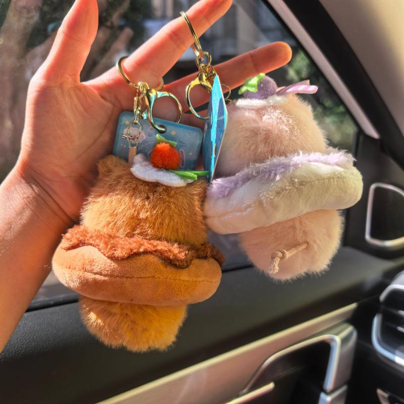 1Pcs Cute Sweetheart Circle Animal Plush Pendant Rabbit Dolphin Cat Doll Keychain For Girls Gifts Creative School Bag Decoration