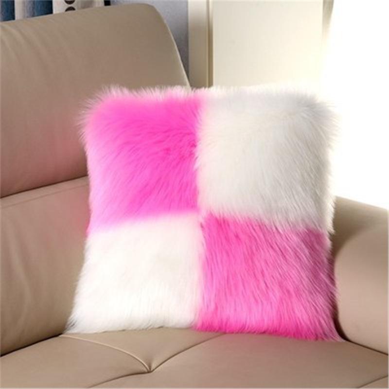 Luxe Plush Faux Wool Cushion: Fluffy Sofa & Bed Pillow