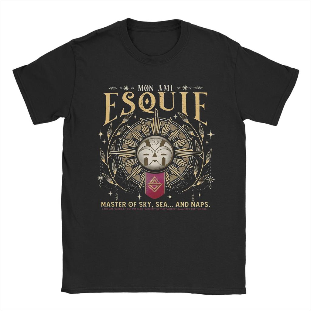 Esquie Clair Obscur Expedition 33 Quotes T-Shirt Men Game 100% Cotton Tees Round Neck Short Sleeve T Shirt Present merchandise