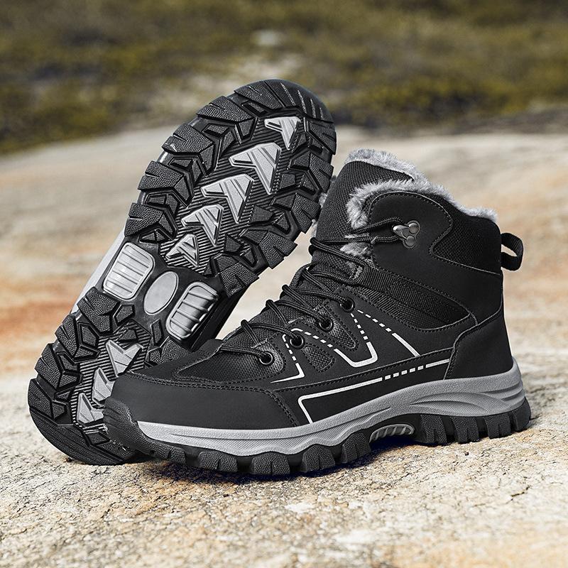 Winter High-top Warm Snow Boots Men's Outdoor Wear-resistant Casual Fashion Large Cotton Shoes Northeast Non-slip Outdoor Boots