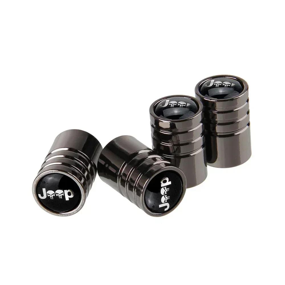 Tappi valvola pneumatici in lega per auto Jeep Antipolvere per Jeep Wrangler Cherokee Renegade Compass TJ JK JL Grand Commander Liberty Acc