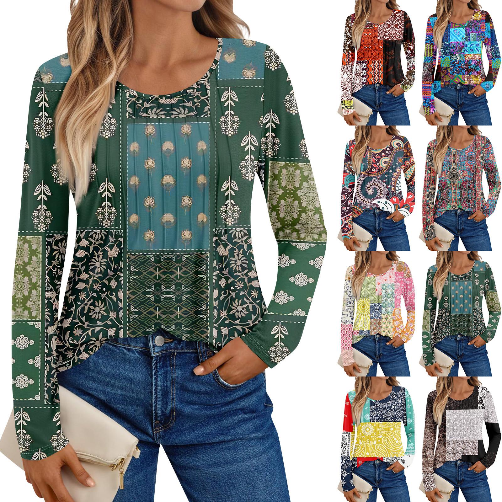 

Women s Long Sleeve Shirts Graphic Tees Casual Basic Tops Pullovers S винний