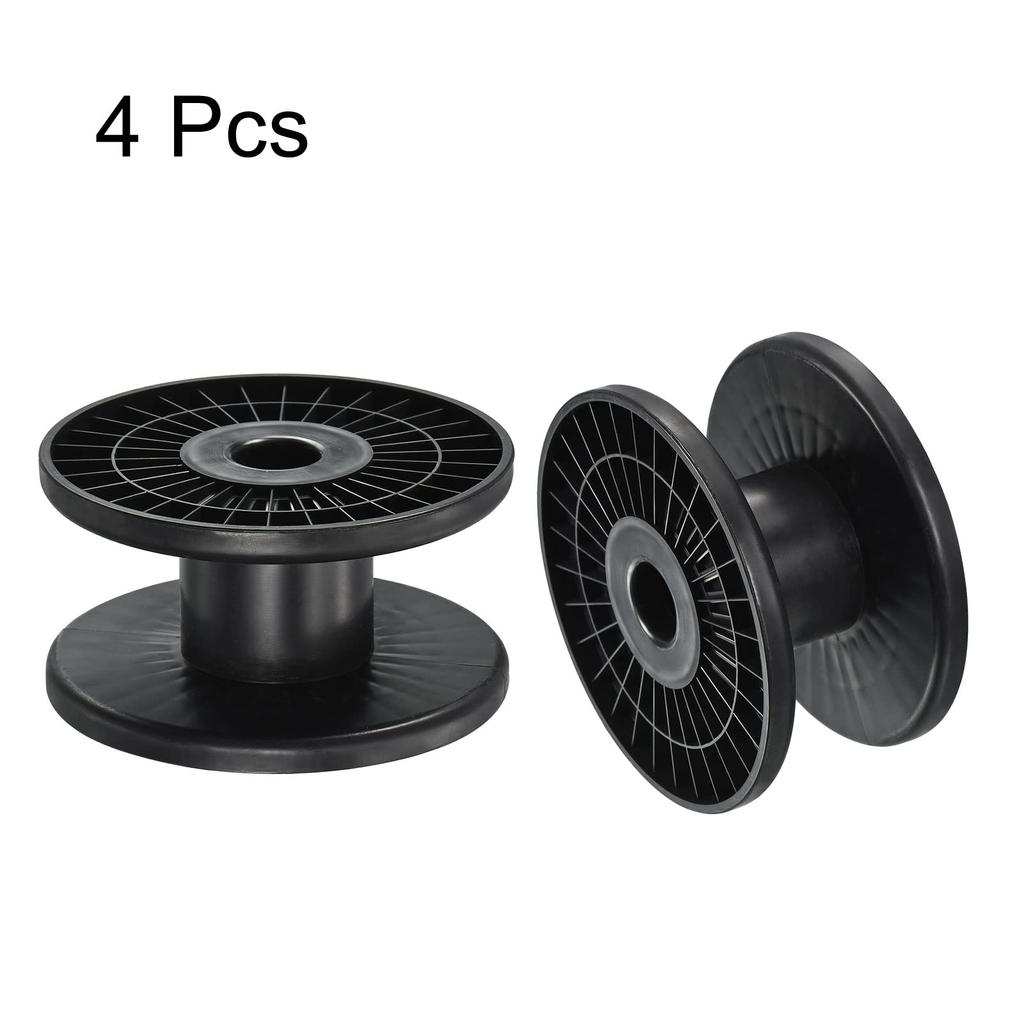 PATIKIL 120mm Floss Plastic Empty Wire Weaving Bobbins for Chain Black Bobbins, 4-Pack, Spools, Tape, Embroidery, Sewing,