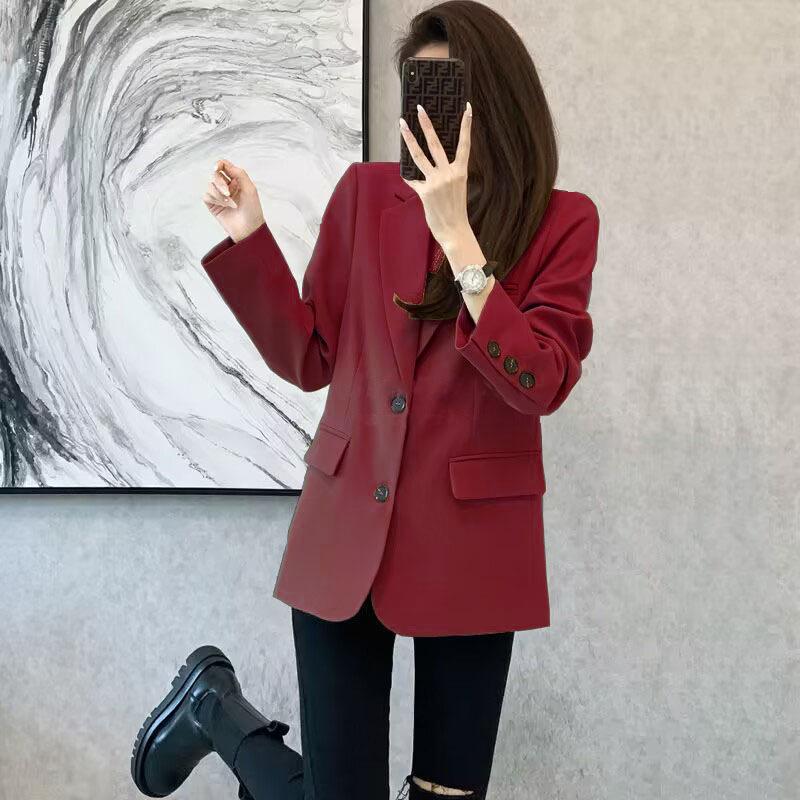 Suit Jacket Women's Spring Temperament Korean Version of The Wild Small Commuter Khaki Suit Jacket Women