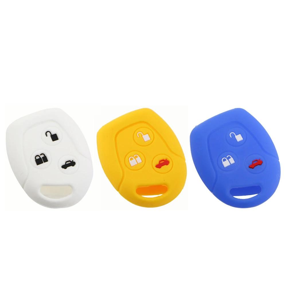 3 Tasten Auto Schlüsselhülle Abdeckung Fernbedienung Halter Fob Silikon Für Ford MONDEO FIESTA FOCUS C-MAX S-MAX TRANSIT KA GALAXY