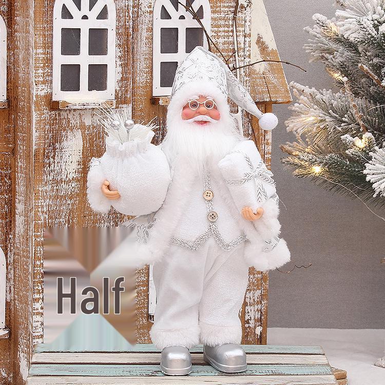 30cm Standing Santa Gnome Figurine with Backpack and White Beard