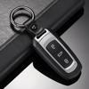 Men's Metal & Leather Car Keychain with Round Buckle