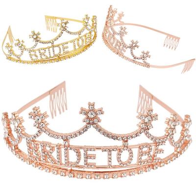 Rhinestone Bride To Be Headband Pearl Crown Crystal Hair Hoop NEW Bridesmaid Tiara